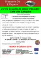 Café des langues de 19h00 à 21h00 mardi 4 octobre 2016 