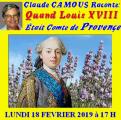 Claude Camous sur YouTube raconte Louis XVIII Comte de Provence …..