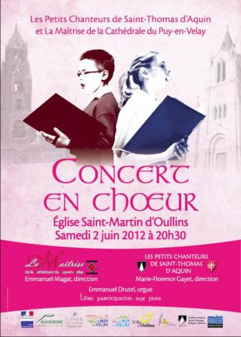 Concert des Petits Chanteurs de Saint-Thomas d'Aquin et de la Cantoria du 2 juin 2012 à 20h30