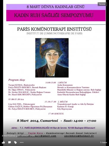 Symposium au Consulat de Turquie à Paris sur les thèmes de la femme, de la santé mentale et de l'immigration