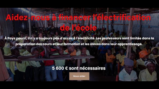 Oeuvrons ensemble pour l'électrification de l'école à Pays Pourri, en Haïti