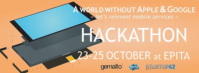 StartUp42 by EPITA et Gemalto vous invitent à leur grand hackathon sur les services mobiles du 23 au 25 octobre 2015