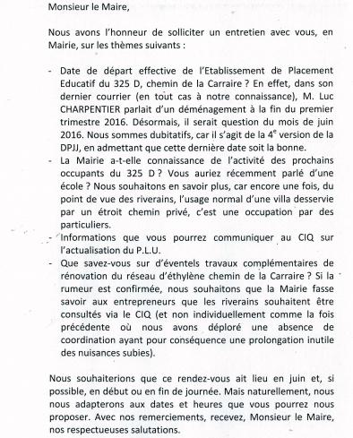 demande de rencontre maire