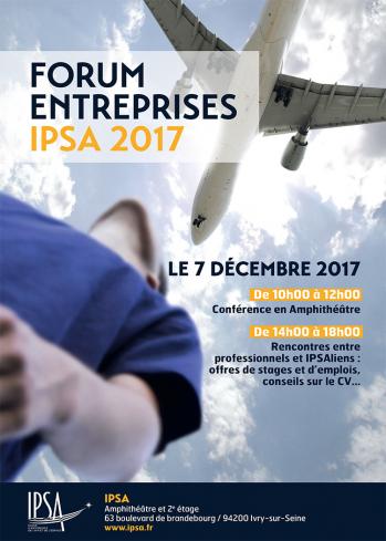 Startups, PME et grands groupes, venez à la rencontre des ingénieurs de l’IPSA lors du Forum Entreprises, le jeudi 7 décembre 2017