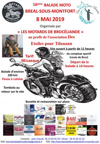 16ème Balade Moto de Bréal-sous-Montfort au profit de l’association Des Etoiles pour Tilouann  