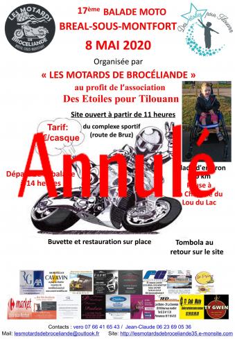 17ème balade moto de Bréal-sous-Montfort,au profit de l’association des Etoiles pour Tilouann Annulé