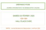samedi 25 février 2023 Hall Place d'Arc, 10H-16H : Information et Sensibilisation à la Drépanocytose