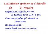 STAGE D'INITIATION à la Broderie au BOUTIS