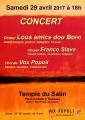 Concert choral samedi 29 avril à 18h au Temple du Salin Toulouse (métro Palais de Justice)
