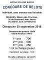 CONCOURS DE BELOTE le 30 septembre 2018, Maison des Provinces à ORLEANS