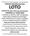 LOTO vendredi 1er mars 2019, à CERCOTTES (45), salle L'Orée des Marronniers