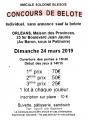 CONCOURS DE BELOTE le 24 mars 2019, Maison des Provinces à ORLEANS