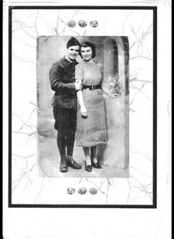 Photographie du soldat Adjudant FFI  Eustaquio pino avec son épouse Giséle Louise Clouin  Famille de Résistants d'Aubervilliers