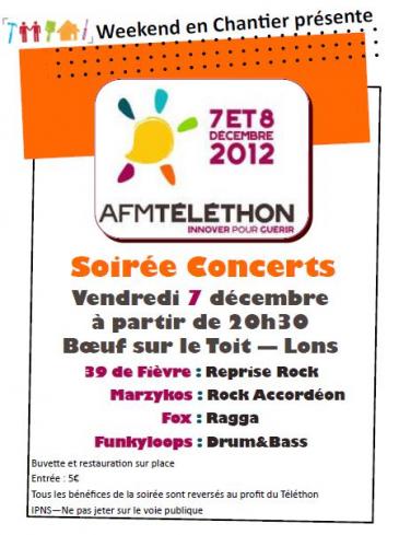 Soirée Concerts au profit du Téléthon 