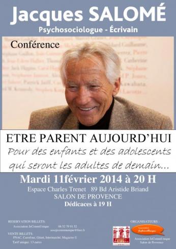 Conférence Jacques SALOME  - ETRE PARENT AUJOURD'HUI