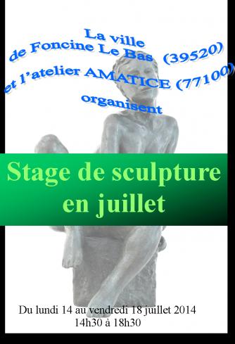 Stage de sculpture en juillet à Foncine le Bas (Jura)