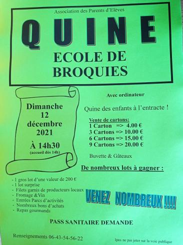 Quine de l'école de Broquiès