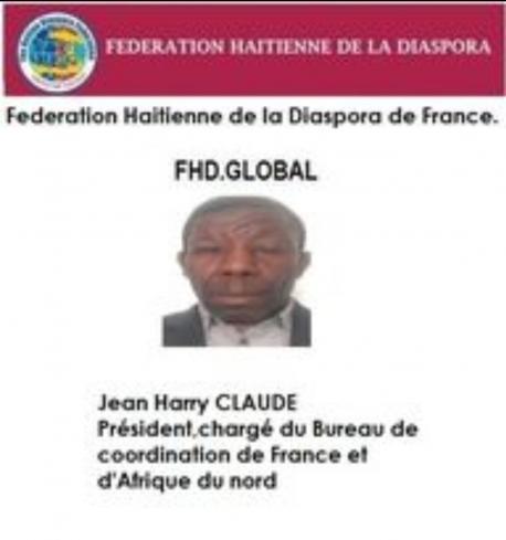 FHD-HDF  CLAUDE  Jean  Harry, Représentant Bureau de France et d'Afrique  du Nord 