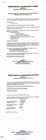 Procès verbal de délibération du nouveau président de l'association