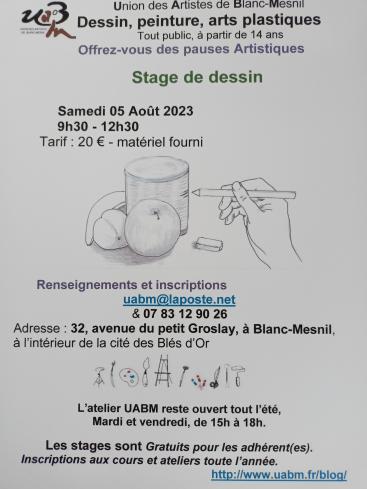 Stage de dessin août 2023 