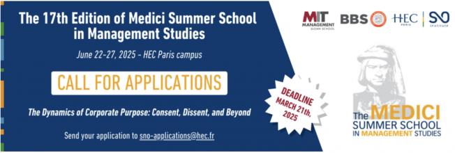 XVII MEDICI SUMMER SCHOOL IN MANAGEMENT STUDIES