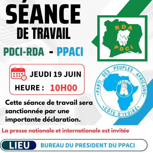 France en Côte d'Ivoire: Politique Séance de Travail du PPACI- PDCI-RDA 