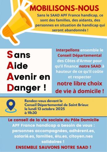 MOBILISATION devant le Conseil Départemental des Cotes d'Armor - 13 OCTOBRE 2025