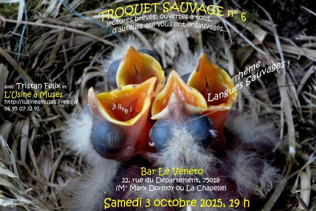 Troquet sauvage n°6 Langues Sauvages (3/10/2015, 19h)