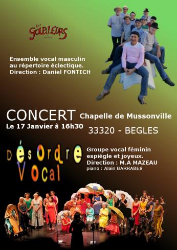 concert vocal à la Chapelle Mussonville de Bègles