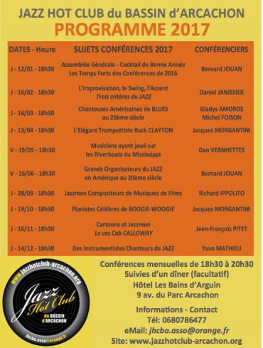 Programme des réunions 2017