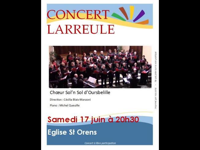 CONCERT EN L'EGLISE DE LARREULE - 17 juin à 20h30