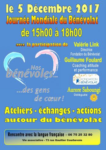 JOURNÉE MONDIALE DU BÉNÉVOLAT - Mardi 5 Décembre 2017 - Courbevoie (92400)