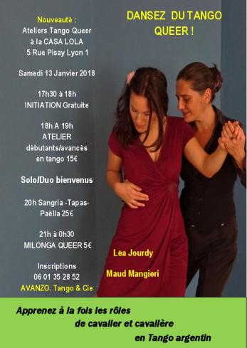 ATELIER TANGO QUEER ET MILONGA A LYON