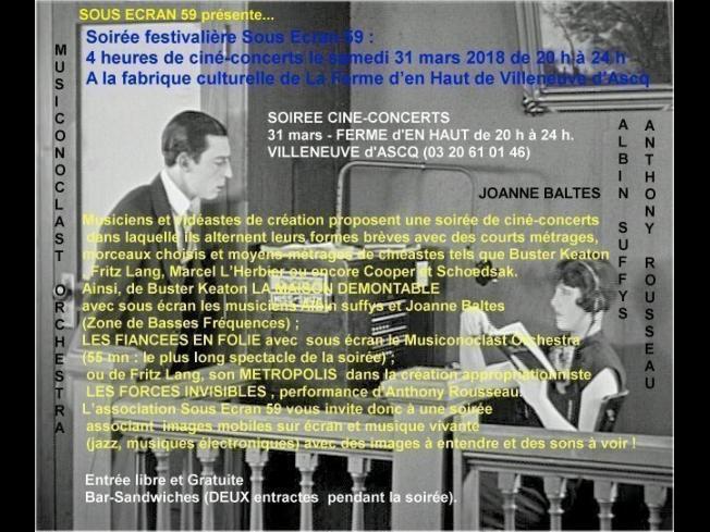 Soirée festivalière Ciné-concerts avec Zone de Basses Fréquences et Musiconoclast Orchestra