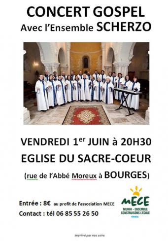 Concert Gospel ensemble Scherzo de Bourges à l'église du Sacré-Coeur