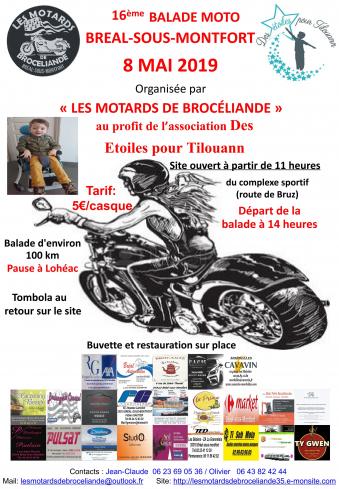 16ème Balade Moto de Bréal-sous-Montfort au profit de l’association Des Etoiles pour Tilouann  