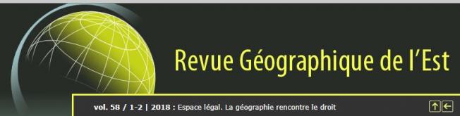 Article universitaire dans la Revue Géographique de l'Est, préfacé par Jacques Lévy