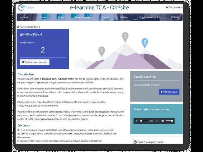 Formation en E-learning sur la prise en charge des troubles des conduites alimentaires (TCA) et de l'obésité